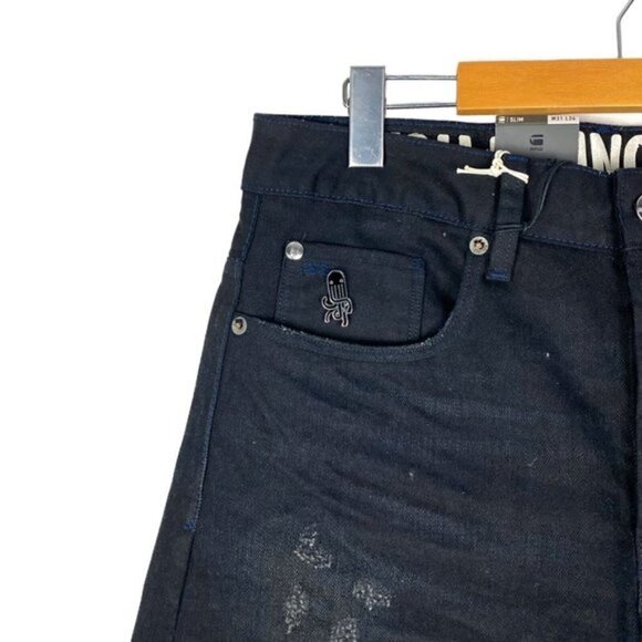 G-star Raw Men's Black Occotis 3301 Slim Jeans Restored Distressed US 31 X 34 - Picture 4 of 16